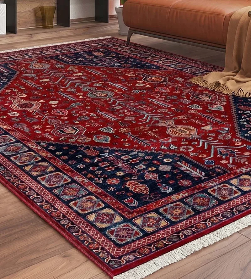 Binbirdesen Halı — kırmızı klasik desenli el dokuma görünümlü salon halısı