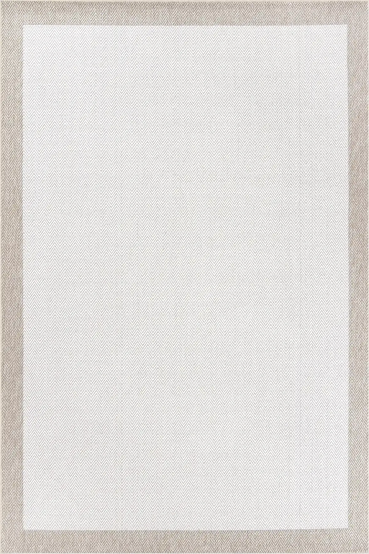 Dekorenti Lora 3204 Bej - Çerçeveli Modern Pamuk Tabanlı Polyester Halı