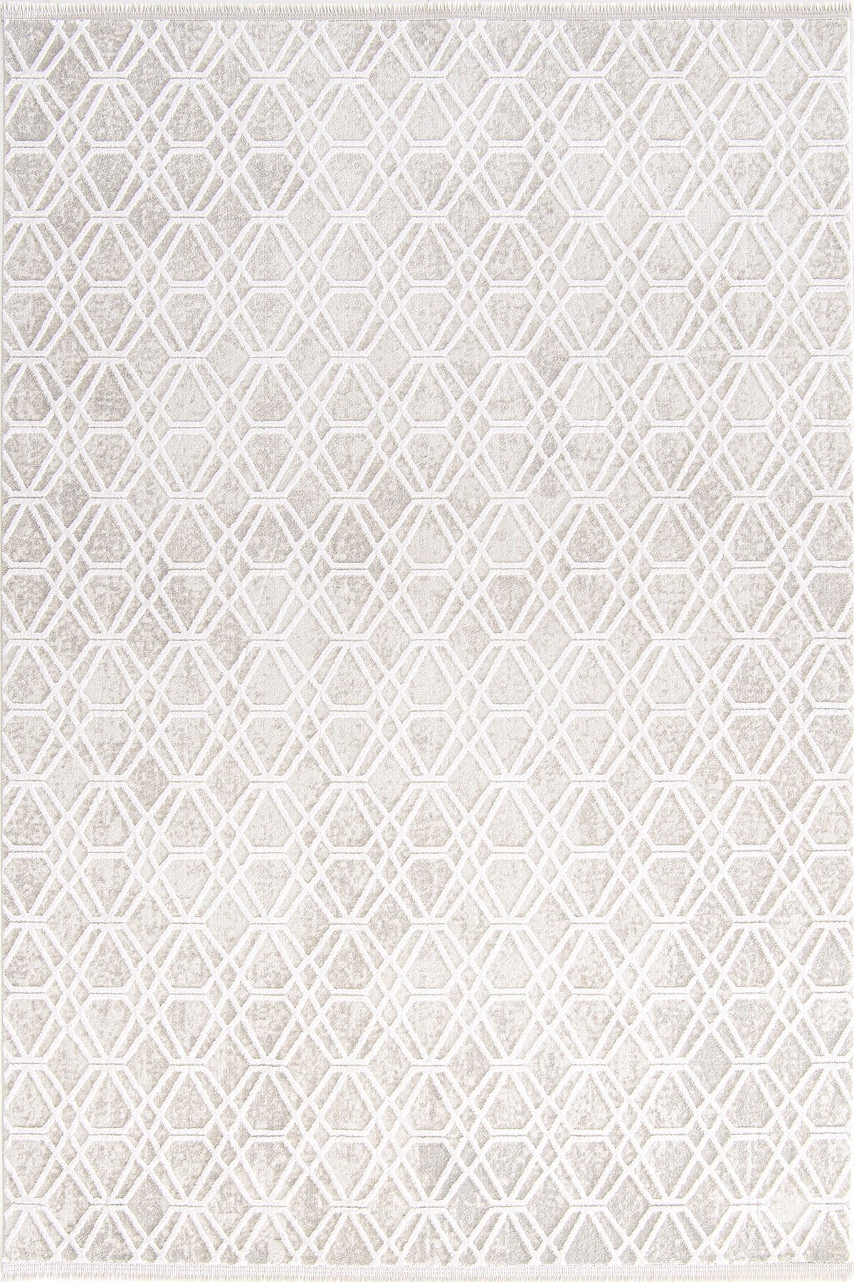 Enti Eliza 4331 Beyaz - Geometrik Desenli Akrilik Halı