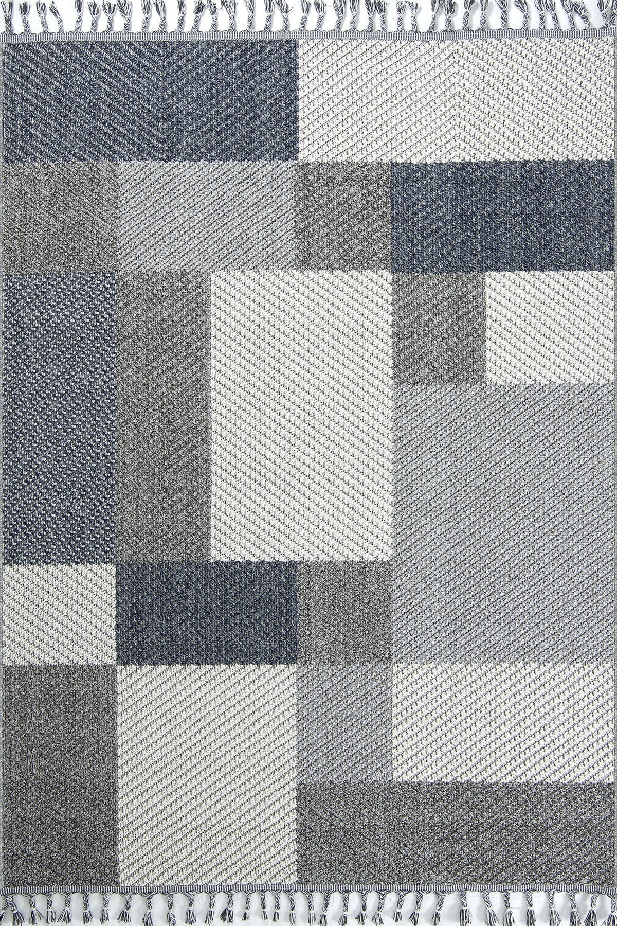 Dekorenti Bukle 1403 Gri – Modern Geometrik Desenli Tozumaz Halı