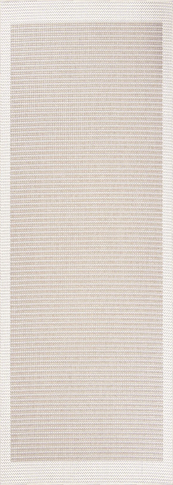 Dekorenti Lora 3211 Bej - Çerçeveli Modern Pamuk Tabanlı Polyester Halı