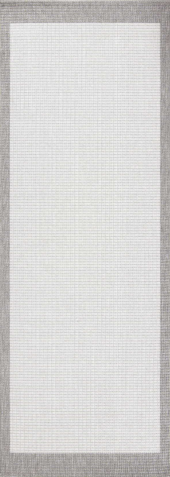 Dekorenti Lora 3212 Gri - Çerçeveli Modern Pamuk Tabanlı Polyester Halı