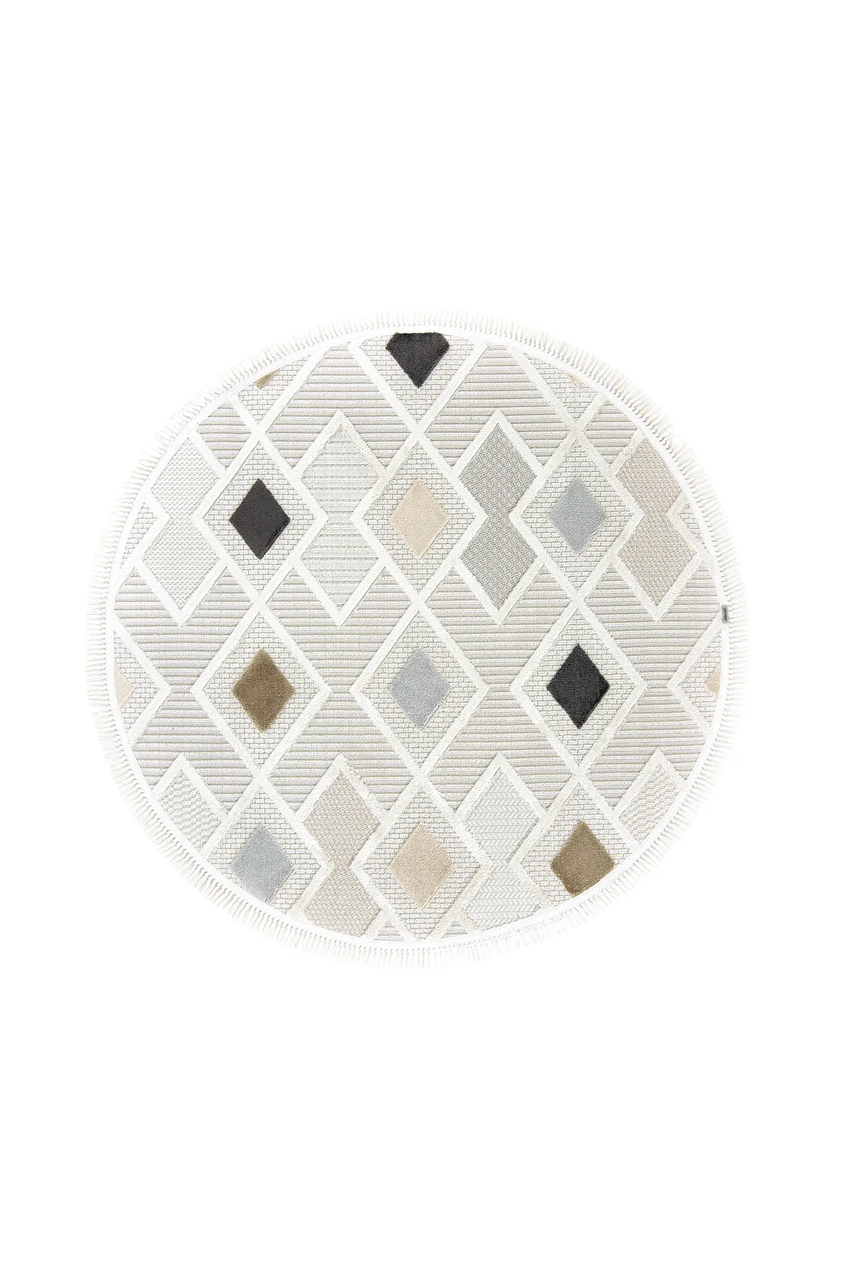 Dekorenti Bonn 8804 Gri Daire Halı – Modern Geometrik Desenli Tozumaz Halı