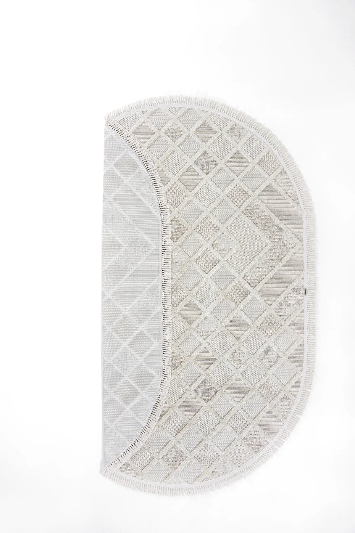 Dekorenti Bonn 8802 Krem Oval Halı – Modern Geometrik Desenli Tozumaz Halı