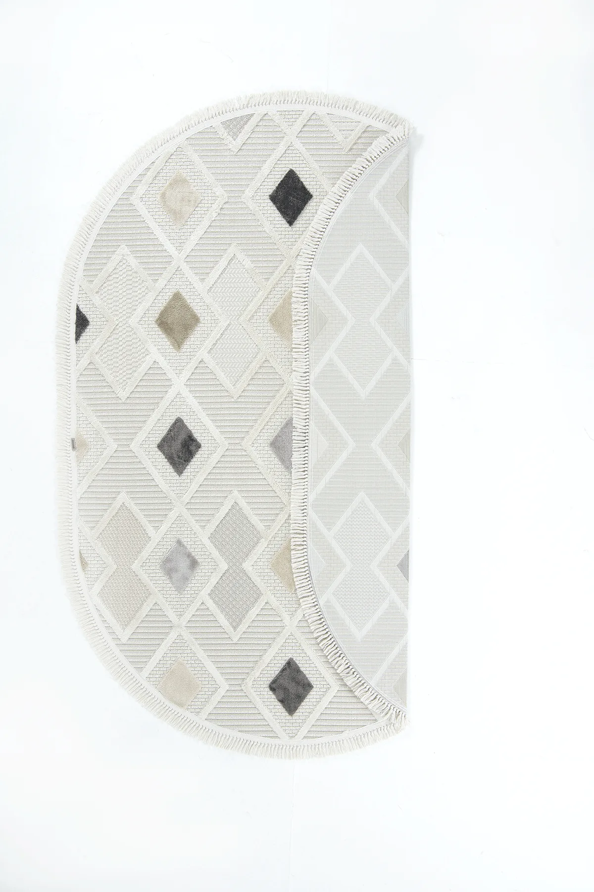 Dekorenti Bonn 8804 Gri Oval Halı – Modern Geometrik Desenli Tozumaz Halı