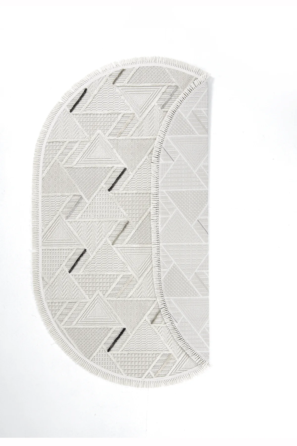 Dekorenti Bonn 8805 Krem Oval Halı – Modern Geometrik Desenli Tozumaz Halı