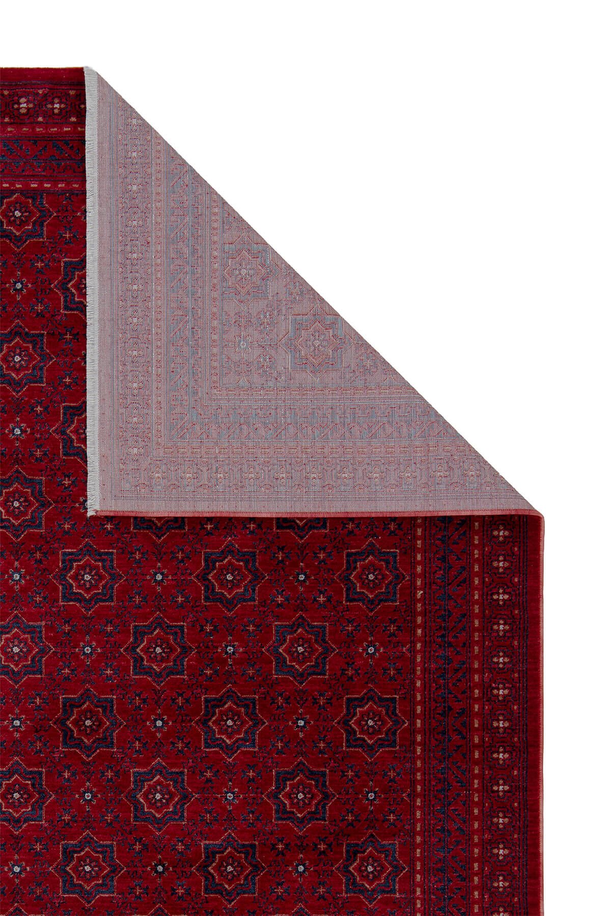 Ahlat 2304 Kırmızı Siyah Etnik Desenli Salon Oturma Odası Halısı