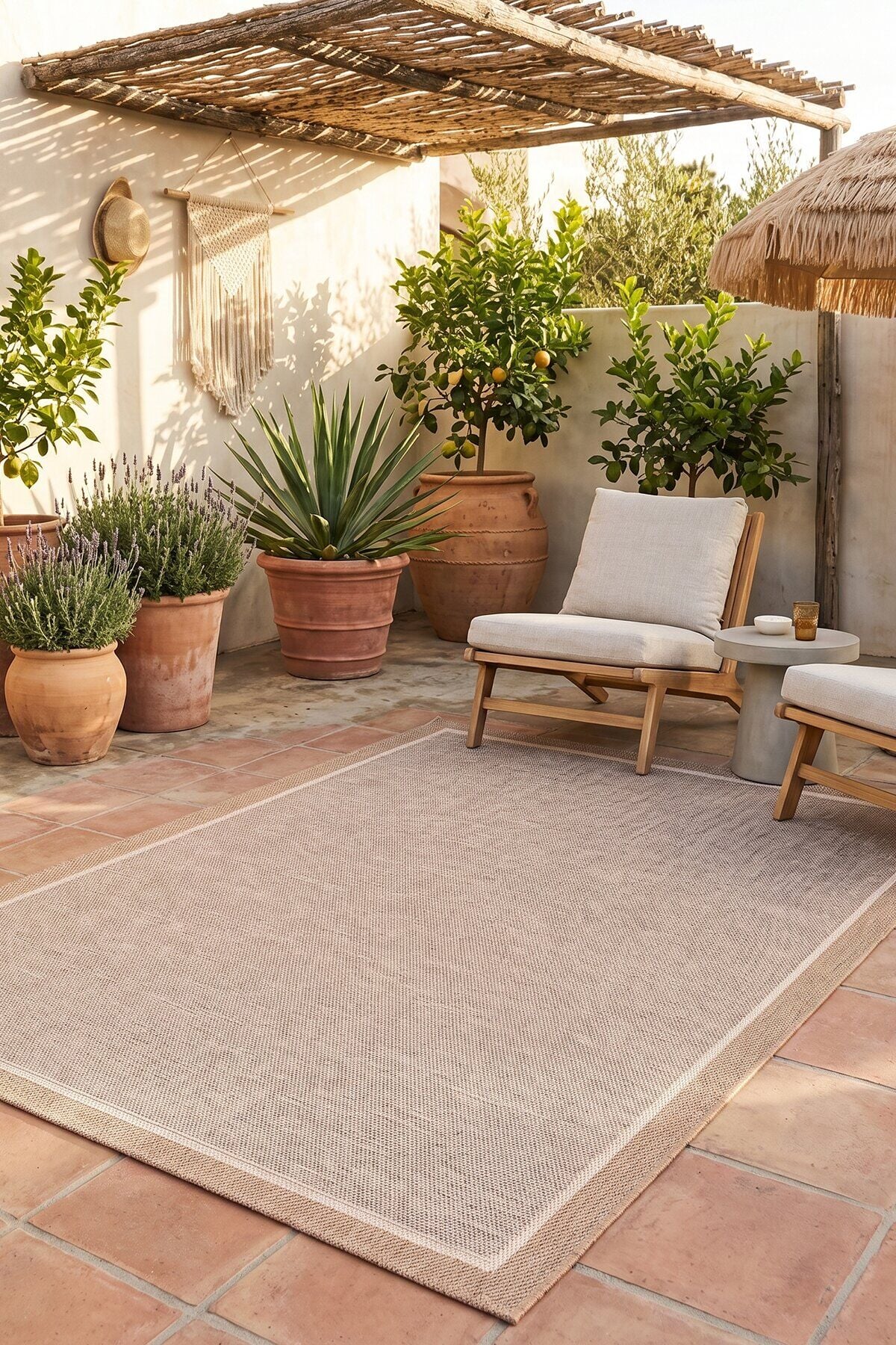 Dekorenti Siena 3705 Kahverengi Sisal Halı – Doğal Kahve Tonlu Mutfak Halısı