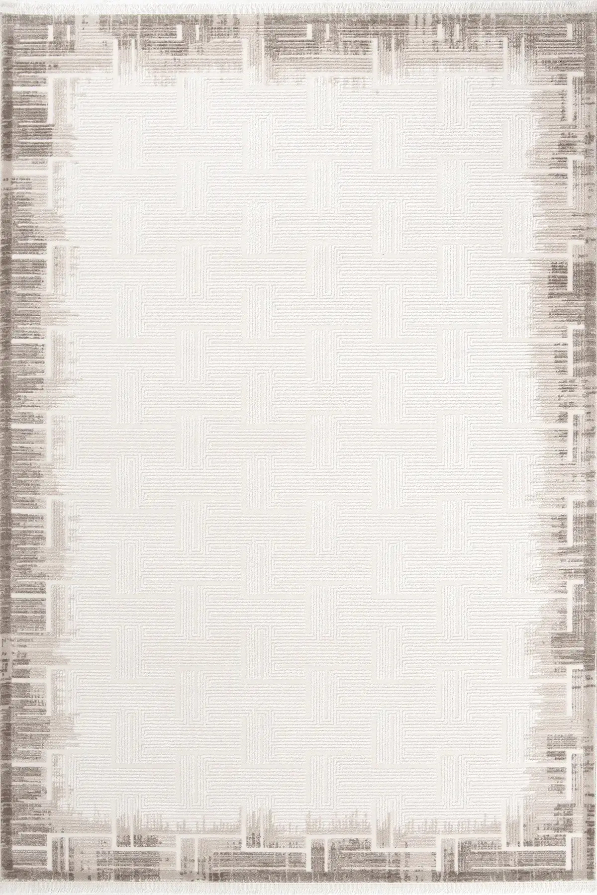 Enti Eliza Plus 3401 Kahve - Modern Çerçeve Desenli Akrilik Halı