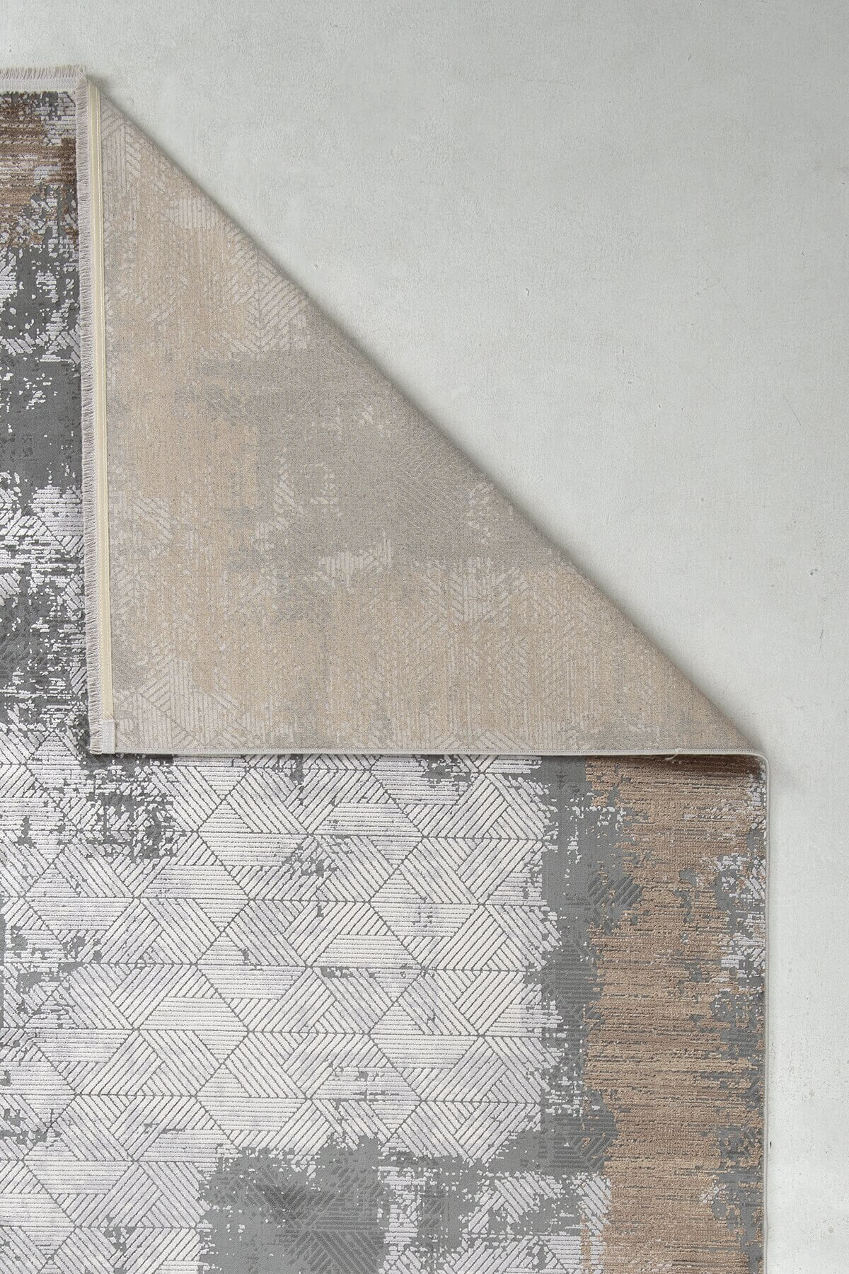 Romans Naturel 1708 Gri Vizon - Geometrik Desenli Çerçeveli Halı