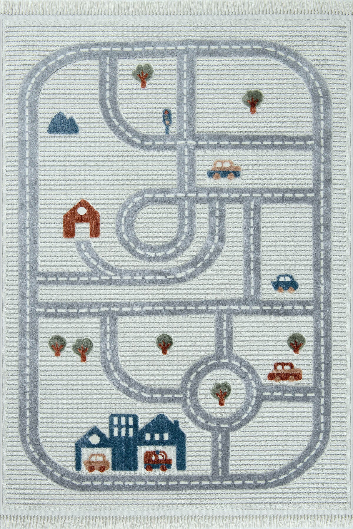 Binbirdesen Kids 1002 Multi - Şehir Yolu Desenli Çocuk Odası Halısı - 133x190