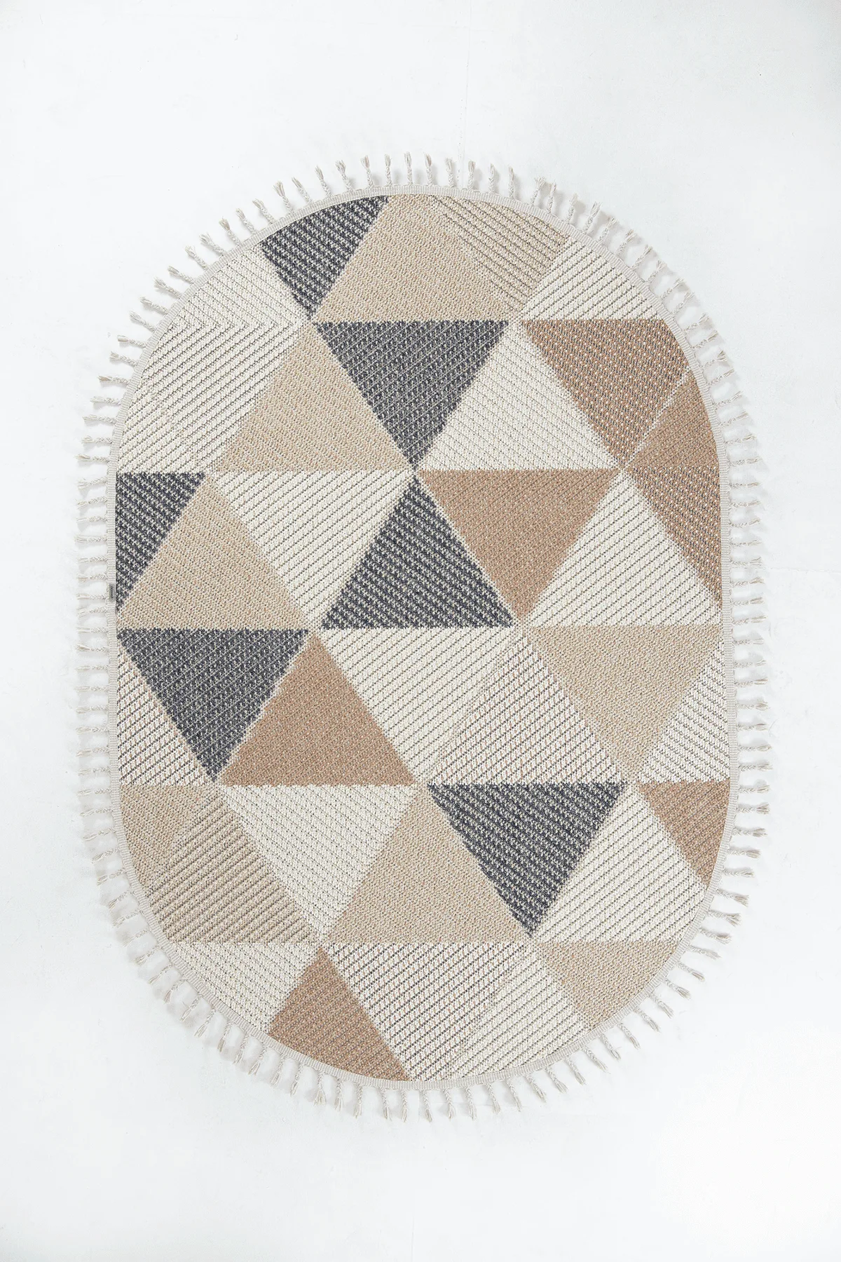 Dekorenti Bukle 1405 Sarı Oval – Geometrik Desenli Tozumaz Halı
