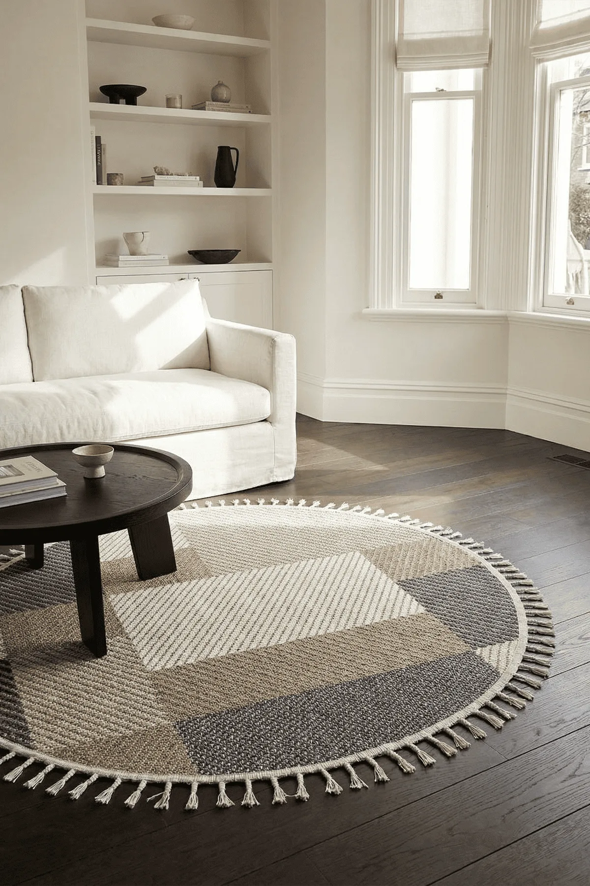 Dekorenti Bukle 1406 Sarı Daire – Geometrik Desenli Tozumaz Halı