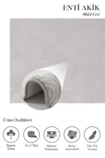 Akik 8614 Gri - Modern Detaylar İçin Şık Akrilik Halı - Görsel 2