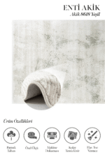 Akik 8618 Yeşil - Estetik Spor Saçaklı Akrilik Halı - Görsel 2