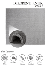 Antik 1810 Gri - Soğuk Gri Renkli Minimalist Halı Tasarımı - Görsel 2