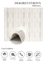 Bonn 8801 Krem - Kolay Temizlenen Şık Krem Halı Modeli - Görsel 2