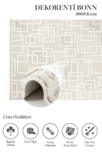 Bonn 8808 Krem - Zarif Desenli Şık Salon ve Oturma Odası Halısı - Görsel 2