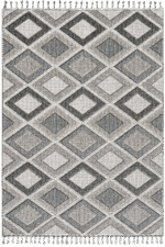 Bukle 1402 Gri - Gri ve Mavi Tonlarda Oturma Odası Halısı