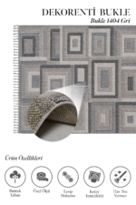 Bukle 1404 Gri - Genç Odaları İçin Modern ve Dekoratif Halı - Görsel 2