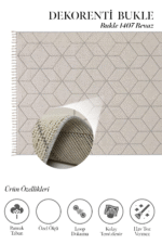 Bukle 1407 Beyaz - Üç Boyutlu Geometrik Tasarımlı Oturma Odası Halısı - Görsel 2