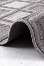 Alba 9801 Gri - Şık ve Modern Kare Desenli Halı - Görsel 2