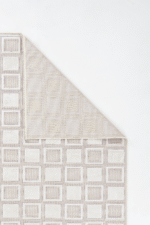 Alba 9802 Bej - Dekoratif Kare Desenli Salon ve Oturma Odası Halısı - Görsel 3