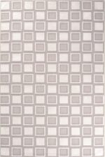 Alba 9802 Bej - Dekoratif Kare Desenli Salon ve Oturma Odası Halısı