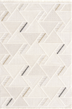 Bonn 8805 Krem - Modern Ev Dekorasyonu İçin Geometrik Salon Halısı