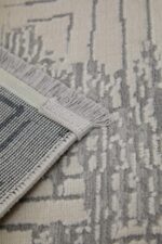 Dora 1908 Beyaz - Kare Desenli Modern Salon ve Oturma Odası Halısı - Görsel 6