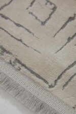 Dora 1908 Beyaz - Kare Desenli Modern Salon ve Oturma Odası Halısı - Görsel 5