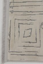 Dora 1908 Beyaz - Kare Desenli Modern Salon ve Oturma Odası Halısı - Görsel 4