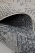 Dora 1908 Beyaz - Kare Desenli Modern Salon ve Oturma Odası Halısı - Görsel 7