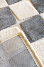 İndus 8004 Krem - Dama Desenli Genç Odası ve Oturma Odası Halısı - Görsel 3