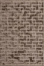 İndus 8005 Vizon - Geometrik Desenli Modern Salon Halısı