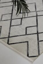 Mira 1617 Gri - Modern Geometrik Çizgili Salon Halısı - Görsel 6