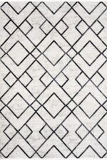 Mira 1617 Gri - Modern Geometrik Çizgili Salon Halısı