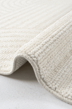 Piana 1117 Beyaz - Aydınlık Oturma Odaları İçin Kavis Detaylı Halı - Görsel 3