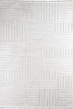 Prag 9203 Açık Gri - Minimal Desenli Modern Açık Gri Halı