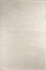 Prag 9204 Bej - Sade Çizgilerle Estetik ve Kullanışlı Halı