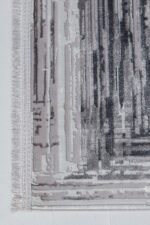 Sateen 6401 Gri - Çerçeve Detaylı Gri Eskitme Halı - Görsel 2