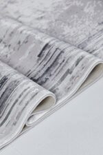 Sateen 6401 Gri - Çerçeve Detaylı Gri Eskitme Halı - Görsel 6