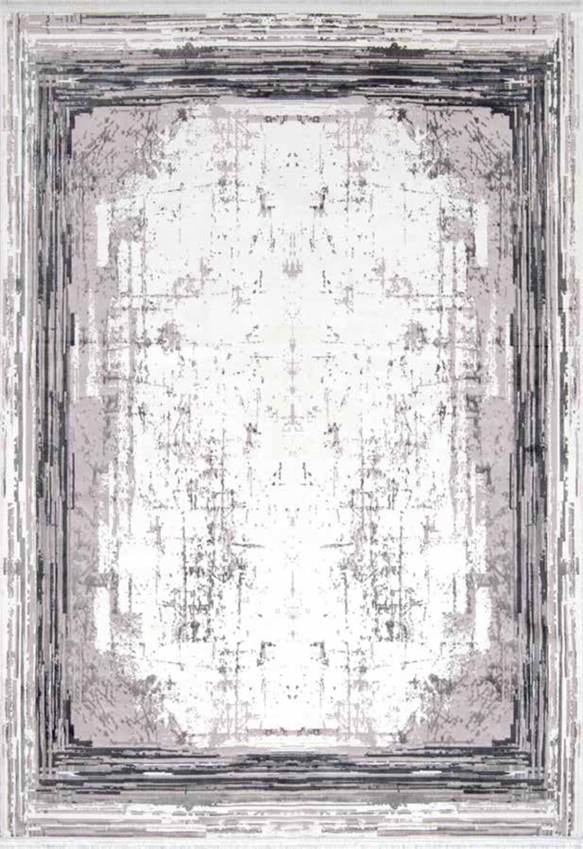 Sateen 6401 Gri - Çerçeve Detaylı Gri Eskitme Halı - Binbirdesen Halı Sateen 6401 Gri - Çerçeve Detaylı Gri Eskitme Halı - Görsel 1