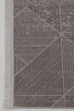 Sateen 6416 Gri - Loş Tonlarda Gri Geometrik Salon Halısı - Görsel 2