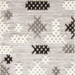 Step 2205 Gri - Dokulu Etnik Desenli Gri Halı