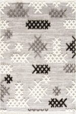 Step 2205 Gri - Dokulu Etnik Desenli Gri Halı