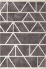 Step 2210 Gri - Üçgen Desenli Modern Gri Halı