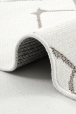 Terrace 8207 Beyaz - Minimalist Beyaz Zeminli İnce Desenli Halı - Görsel 3