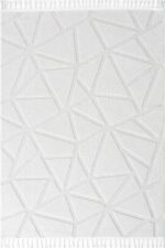 Togo 7503 Beyaz - Çağdaş Dekorasyonlara Uyumlu Beyaz Desenli Halı