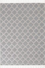 Togo 7505 Gri - Örgü Görünümlü Elmas Dokulu Gri Halı